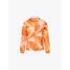 The North Face Mens Bright Orange Higher Run Wind Relaxed-fit Waterproof Jacket In Bright Orange