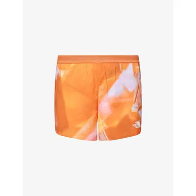 The North Face Mens Bright Orange Sunriser 5in Relaxed-fit Waterproof Shorts