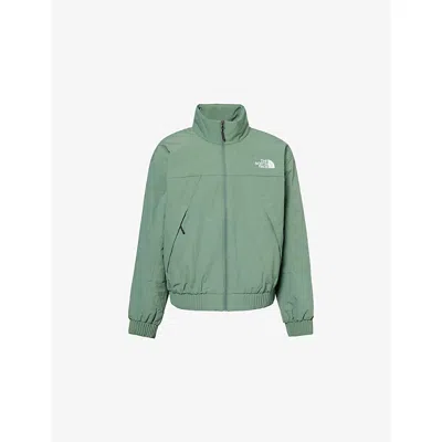 The North Face Mens Dark Green Nse Insulated Embroidered-logo Cotton-blend Jacket