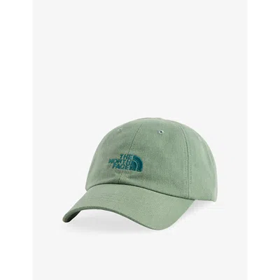 The North Face Mens  Norm Brand-embroidered Cotton-blend Baseball Cap In Duck Green / Deep Nori