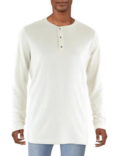 The North Face Mens Heathered Crew Neck Henley Shirt In White