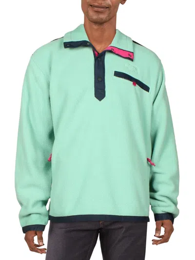 The North Face Mens Mixed Media Fleece 3/4 Zip Pullover In Green
