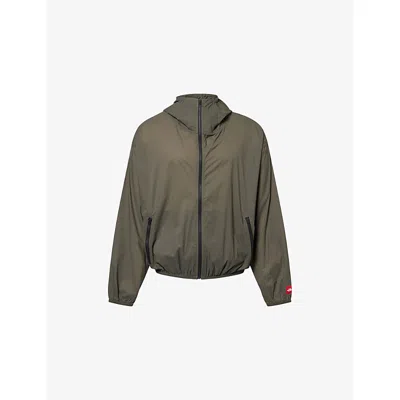 The North Face Mens New Taupe Green Red Box Packable Wind Woven Jacket