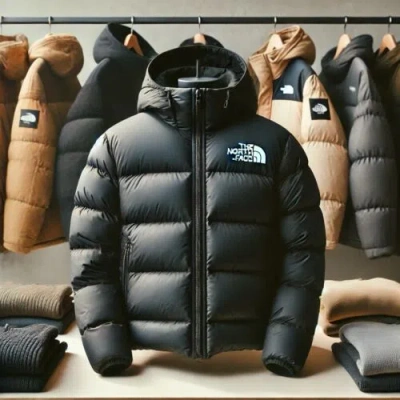 Pre-owned The North Face Mens  Baltic Hoodie Insulated 600-down Puffer Jacket - Black In Tnf Black / Tnf White Logo