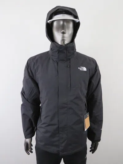 Pre-owned The North Face Mens  Monte Bre 3 In 1 Triclimate Waterproof Rain Hooded Jacket In Tnf Black / Tnf White Logo