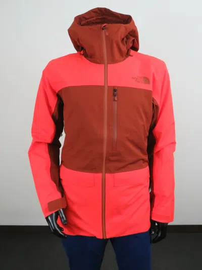 Pre-owned The North Face Mens  Sickline Insulated Primaloft Hooded Ski Jacket - Flare In Flare / Brandy Brown