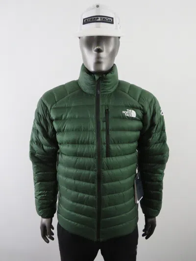 Pre-owned The North Face Mens  Summit Down (l3) Breithorn Insulated Climbing Jacket - Pine In Pine Needle Green / Tnf White Logo