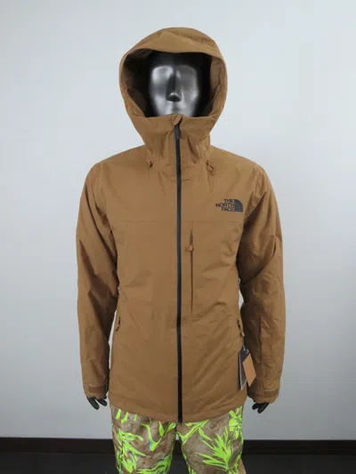 Pre-owned The North Face Mens  Thermoball Snow Tri Climate Hooded Waterproof Jacket - Brown In Utility Brown / Led Yellow