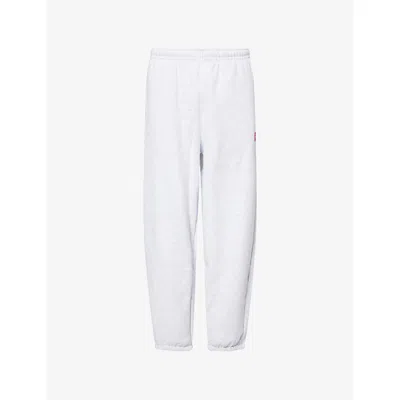The North Face Mens Redbox Embroidered Logo-patch Cotton-jersey Joggers Tnf Classic Grey Heathe In White