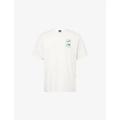 The North Face Mens Graphic-print Crewneck Cotton T-shirt White Dune