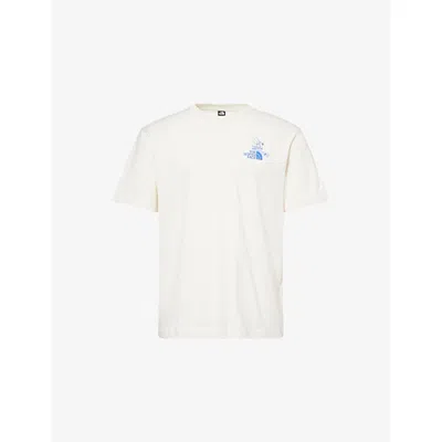 The North Face Mens White Dune Mountain Graphic-print Cotton T-shirt