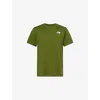The North Face Mens Woodland Green/tnf Blac Redbox Logo-patch Cotton T-shirt In Green