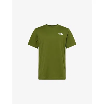 The North Face Mens Woodland Green/tnf Blac Redbox Logo-patch Cotton T-shirt