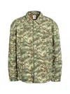 The North Face Military Olive Stippled Camo Print M66 Stuffed Shirt Jacket In Green