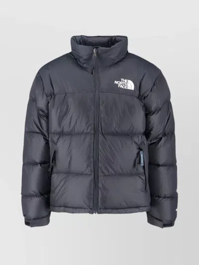 The North Face Quilted Black Down Jacket With High Collar And Detachable Hood
