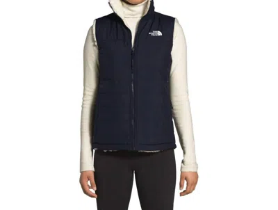 The North Face Women's Mossbud Insulated Reversible Vest In Aviator Navy/vintage White In Multi