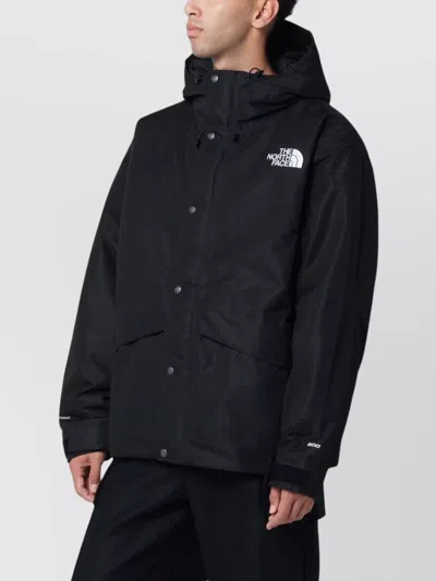 The North Face Mountain Down Jacket Hooded Long Sleeves In Black