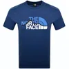 The North Face Man Short Sleeves Mountain Line Tee In Blue