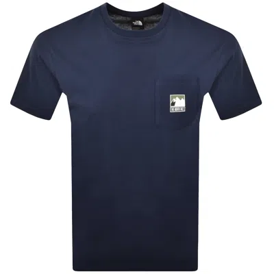 The North Face Mountain Logo T Shirt Navy In Blue