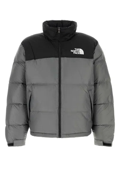 The North Face Two Tone Nylon Down Jacket In Gray