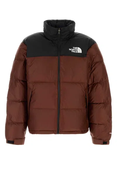 The North Face Two Tone Nylon Down Jacket In Brown