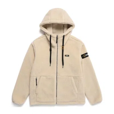 Pre-owned The North Face National Geographic Costoni Fleece Hooded Jacket N234ufj910 Sand Beige Asian Fit