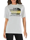 THE NORTH FACE NEVER STOP EXPLORING WOMENS LOGO SHORT SLEEVE GRAPHIC T-SHIRT