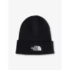 The North Face Black Beanie With Logo Patch In Black