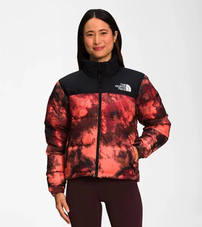 Pre-owned The North Face Nf0a5ixk Women's Coral Sunrise Ice Dye Print Puffer Jacket Onf102 In Pink