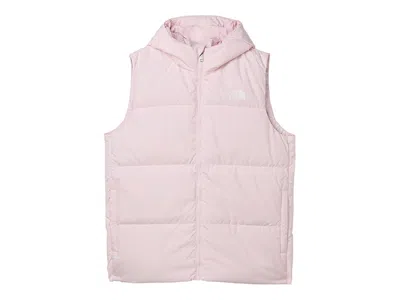 The North Face North Down Hooded Vest (little Kid/big Kid) Kid's Coat Pale Blossom : Lg (12 Big Kid), Polyester In Pink