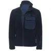 The North Face North Face Fleece Patch Pocket Asymmetric Zip Up Jacket In Blue