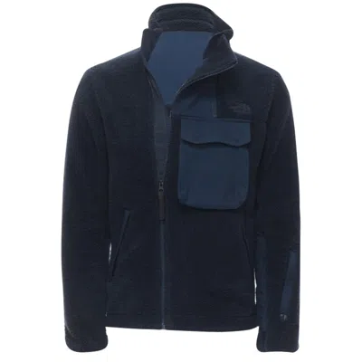 The North Face North Face Fleece Patch Pocket Asymmetric Zip Up Jacket In Blue
