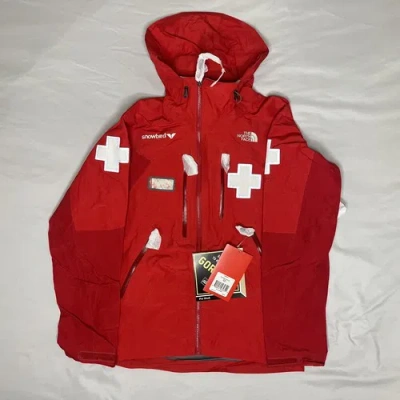 Pre-owned The North Face North Face Tnf “powder Patrol” Red Cross Light Gore-tex Pro Shell Men's Small