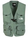 The North Face Sleeveless Mesh Buckle Front Pockets Jackets In Green