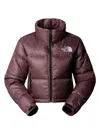 The North Face Nuptse Crop Jacket In Brown