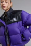 The North Face Nuptse Cropped Puffer Jacket In Purple, Women's At Urban Outfitters