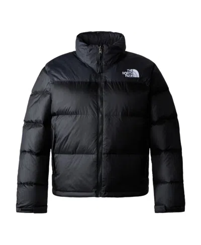 The North Face Nuptse Logo Down Jacket In Black