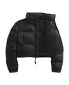 The North Face Nuptse Logo Embroidered Jacket In Black