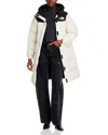 The North Face Nuptse Parka In White Dune/tnf Black