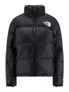 The North Face Quilted Jacket With High Collar And Long Sleeves In Blue