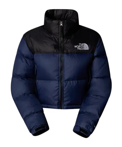 The North Face Nuptse Short Down Jacket In Summit Navy/tnf Black