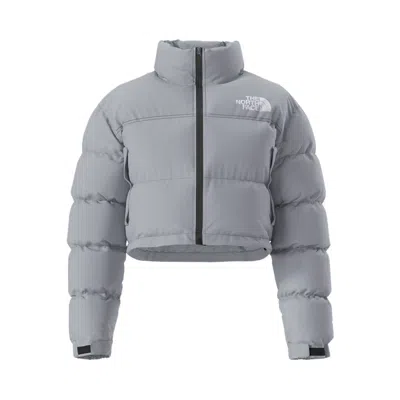 Pre-owned The North Face Nuptse Short Jacket 'blue Flax' | Women's Size Xl