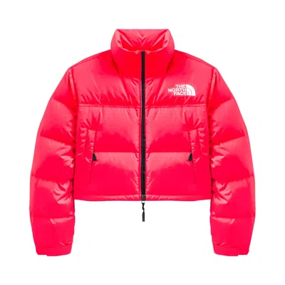 Pre-owned The North Face Nuptse Short Jacket 'brilliant Coral' In Pink