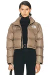 The North Face Nuptse Short Jacket In Brown