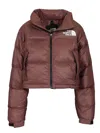 The North Face Nuptse Short Jacket Coats Brown In Burgundy