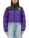 The North Face Nuptse Cropped Padded Jacket In Purple