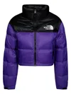 The North Face Nuptse Cropped Padded Jacket In Purple