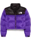 The North Face Nuptse Cropped Padded Jacket In Purple