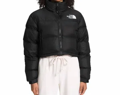 The North Face Nuptse Short Puffer Jacket In Black In Multi