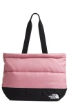 The North Face Nuptse Tote In Mauve/tnf Black